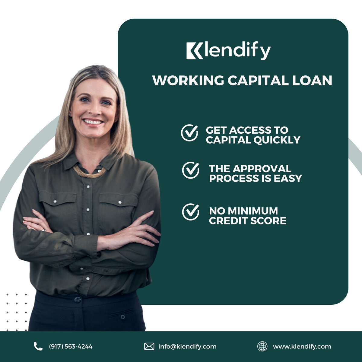 klendify_'s tweet photo. Working Capital Made Easy with Klendify!

✔️ Quick access to capital
✔️ An easy approval process
✔️ No minimum credit score requirements

Let’s help your business thrive without the hassle. Contact us at (917) 563-4244 or visit https://t.co/QqfQISQNy8 to get started! https://t.co/1quhULXTRG