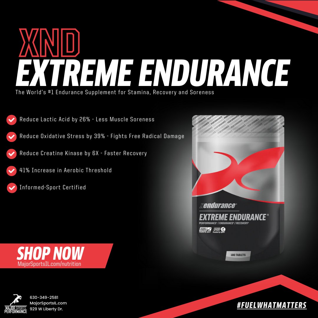 MajorSportsIL's tweet image. 💪 Boost endurance &amp;amp; recovery with Extreme Endurance by Xendurance!

Grab yours 👉 MajorSportsIL.com/nutrition

#TrainHarder #RecoverFaster #FuelWhatMatters #MajorSportsIL
