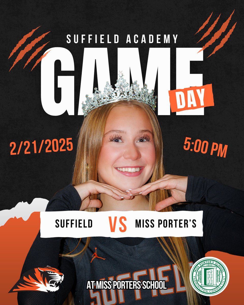 🏀 Game Day!
Suffield Academy 🆚 Miss Porter’s
📍 Away
⏰ 5:00 PM

Ready to hit the road and handle business! 👑🐾🔥 #SAGBB #SuffieldGirlsBasketball #SuffieldAcademy