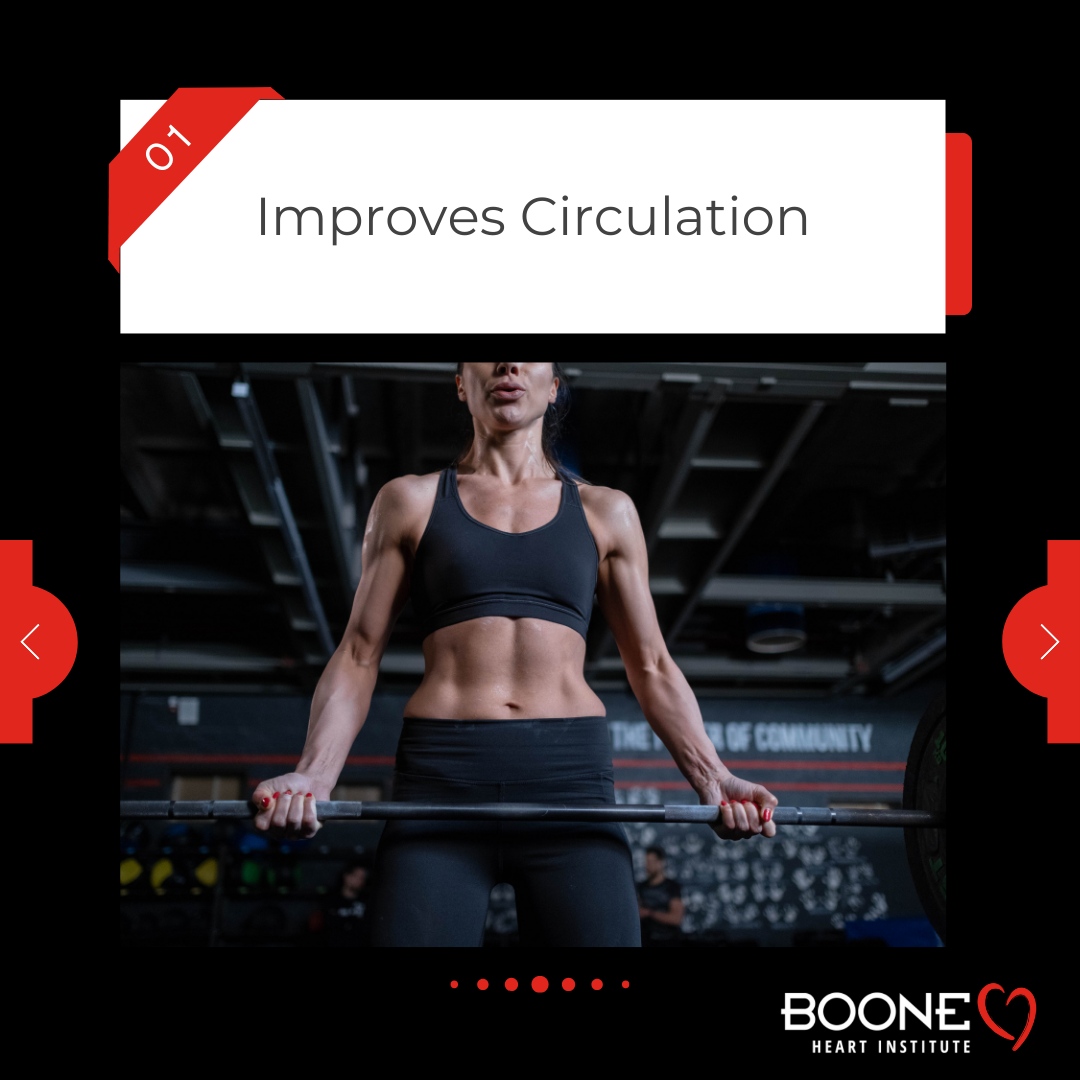 BooneHeart's tweet photo. Think cardio is the only key to heart health? Think again! 💪 Strength training improves circulation, manages blood pressure, and boosts overall wellness. 🩺 Make your fitness routine work for your heart too! https://t.co/nqAeT2V6BC