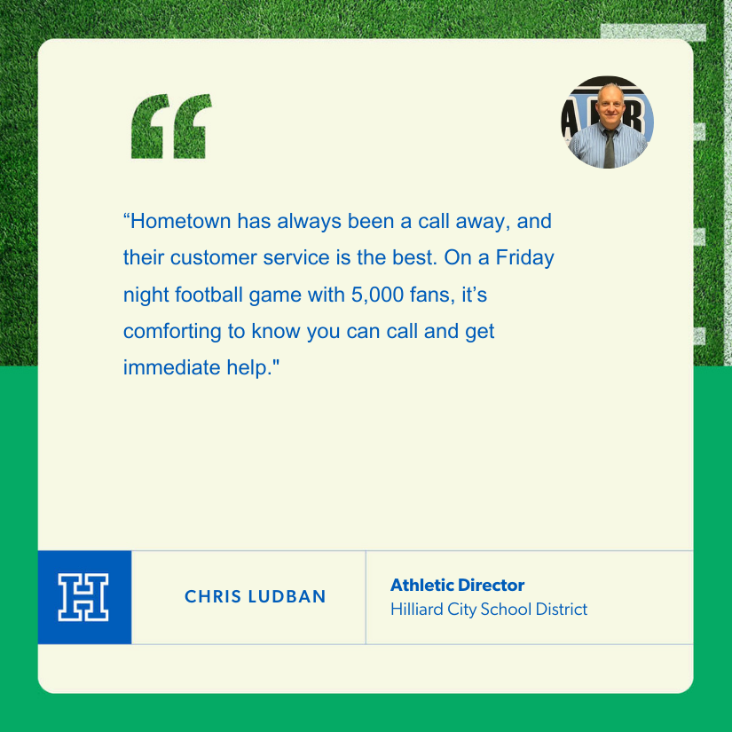 meethometown's tweet photo. Hilliard City Schools returned to Hometown for reliable tech &amp; great service! 🎟️ Streamlined operations &amp; improved fan experiences for events up to 5,000! 💪 Learn how Hometown can help your events: https://t.co/KpdFnSJkyT https://t.co/g8Qma2cOtX