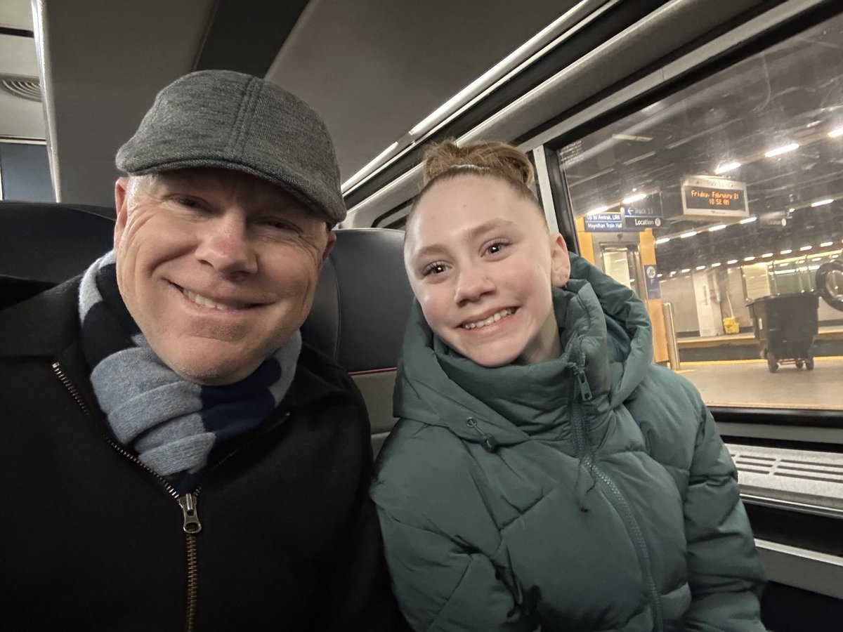 PhilSavage's tweet photo. Father/daughter trip to Philadelphia for the PINK Invitational Gymnastics Meet. Let’s go @NYCEliteGym! #TeamSavage #FaithFamilyFootball https://t.co/e1nFuh2sEE