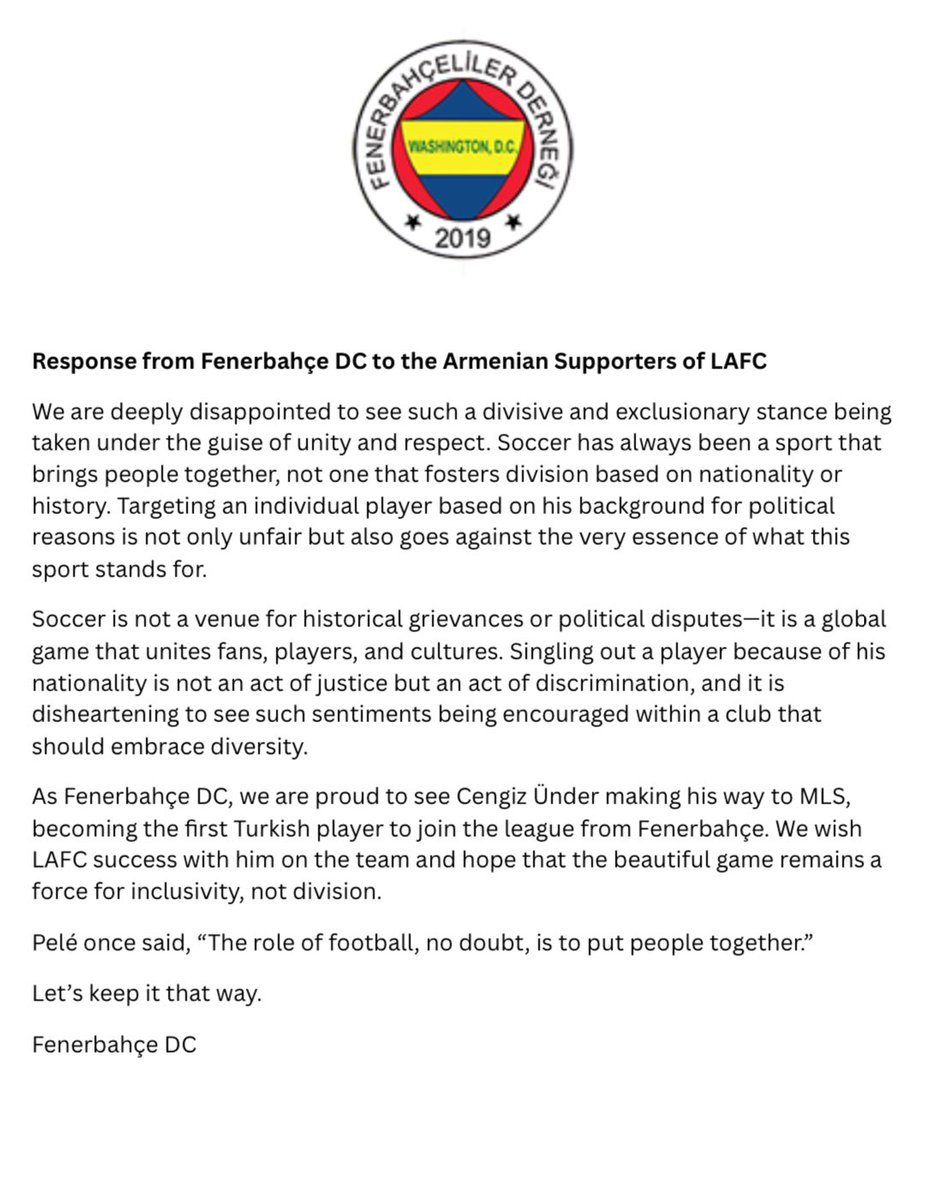 “The role of football, no doubt, is to put people together.”