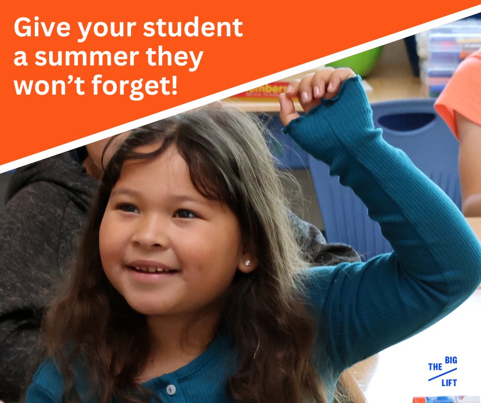 A summer of fun, learning &amp; growth starts with The Big Lift! Inspiring Summers 2025 is launching in Big Lift districts, helping rising K-3rd graders build literacy skills while enjoying art, science, field trips &amp; more! Learn more: thebiglift.org/big-lifts-insp…
