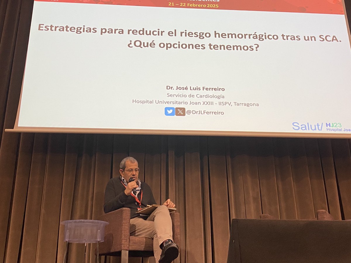 Alberto Cordero (@acorderofort) on Twitter photo Estrategias para reducir el riesgo hemorragico tras un SCA por <a href="/DrJLFerreiro/">José Luis Ferreiro Gutiérrez</a> y moderado por <a href="/RuizNodarJM/">Juan Miguel Ruiz Nodar</a>
#Tromboresis2025 Estrategias para reducir el riesgo hemorragico tras un SCA por <a href="/DrJLFerreiro/">José Luis Ferreiro Gutiérrez</a> y moderado por <a href="/RuizNodarJM/">Juan Miguel Ruiz Nodar</a>
#Tromboresis2025