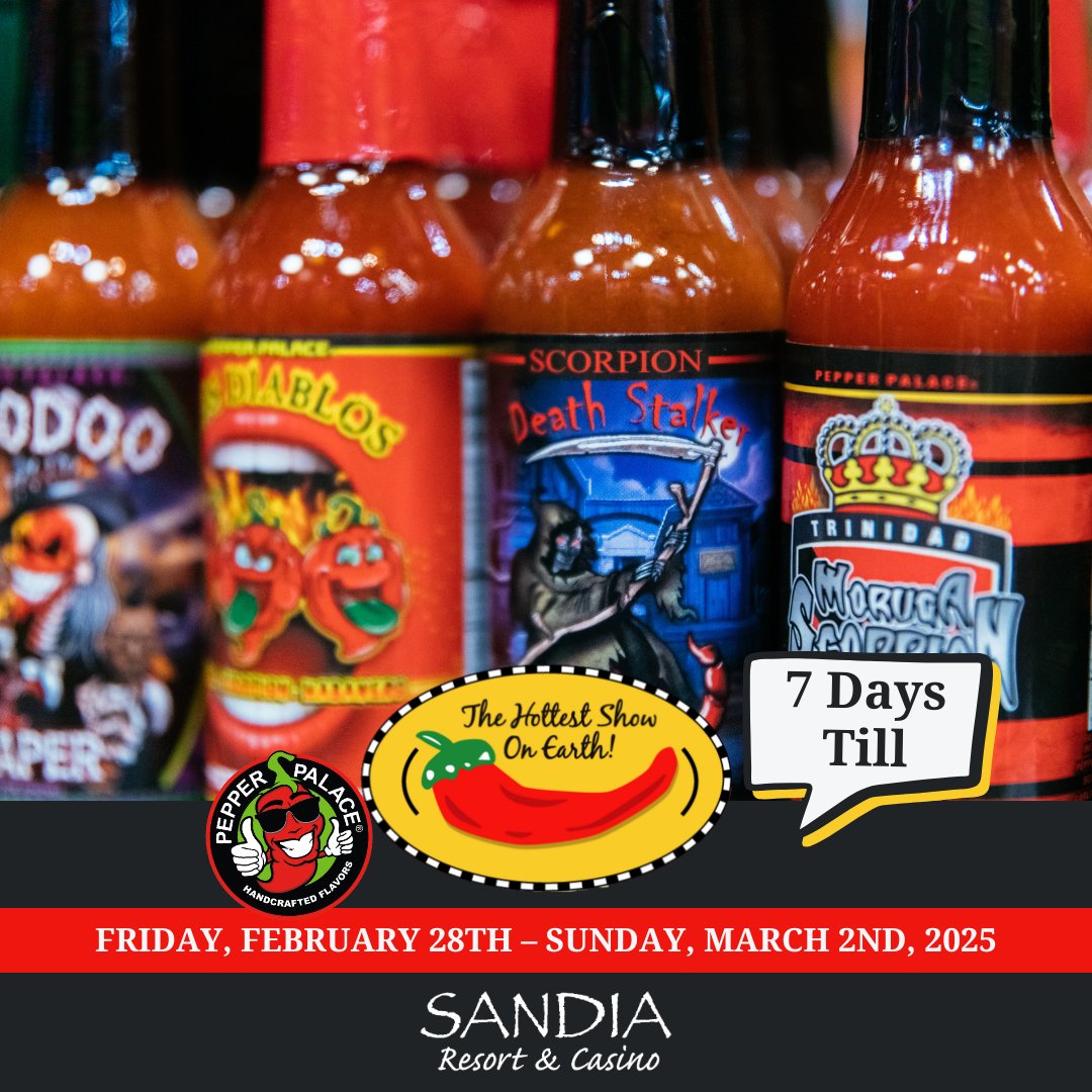 The 2025 National Fiery Foods &amp; BBQ Show presented by Pepper Palace is just a week away! ⏰ If you’re as excited as us, we know you’re counting down the days! 🔥 

🌶️ Get your tickets today: fieryfoodsshow.com/general-public/