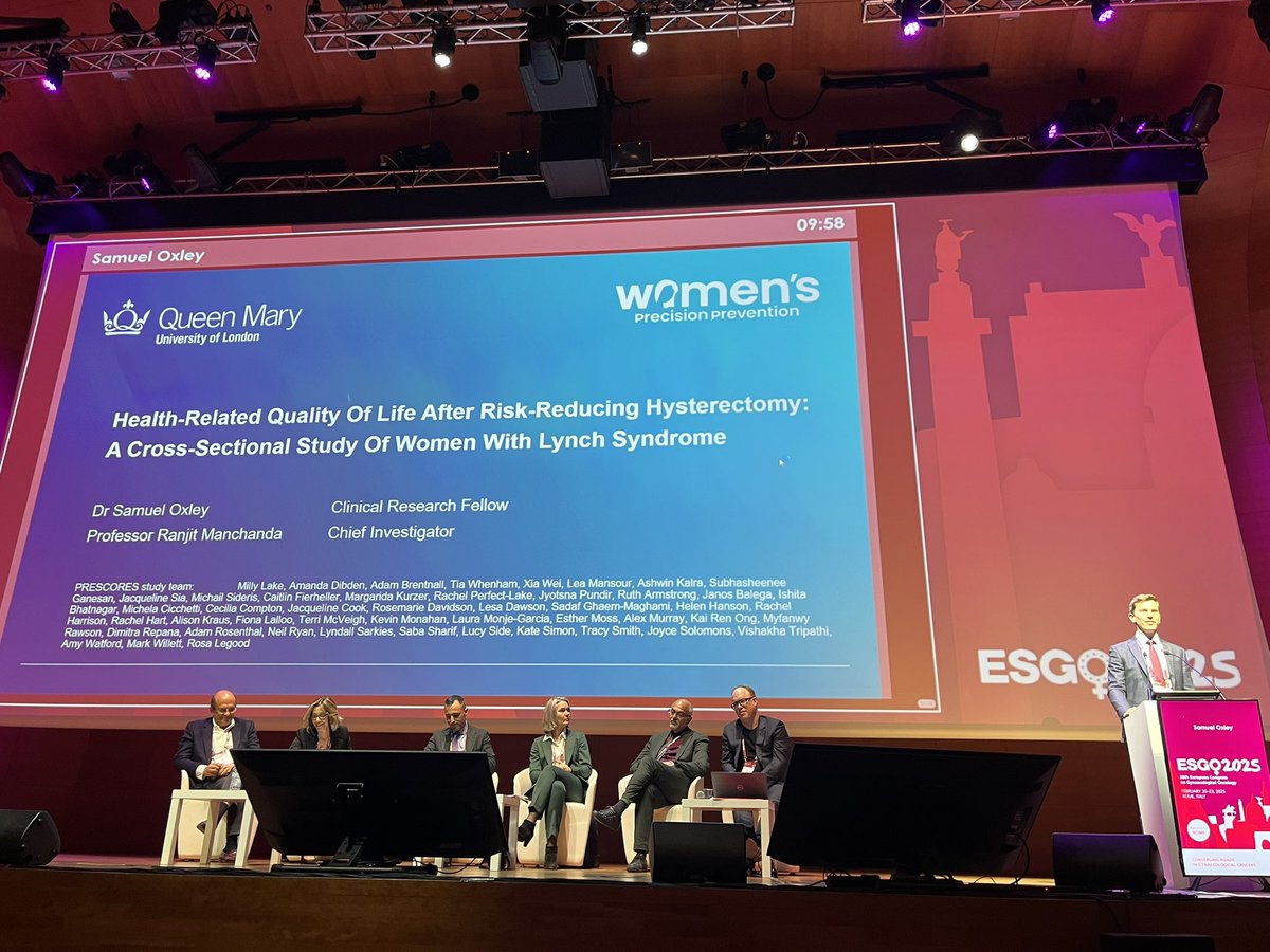 Women's Precision Prevention (@wpp_wiph) on Twitter photo Congratulations to Sam Oxley on presenting his work from the PRESCORES study at #ESGO2025 - Health-related quality of life after risk-reducing hysterectomy in women with Lynch syndrome
These utility scores will be useful in informing clinical practice.
<a href="/ProfManchanda/">Prof Ranjit Manchanda</a> Congratulations to Sam Oxley on presenting his work from the PRESCORES study at #ESGO2025 - Health-related quality of life after risk-reducing hysterectomy in women with Lynch syndrome
These utility scores will be useful in informing clinical practice.
<a href="/ProfManchanda/">Prof Ranjit Manchanda</a>