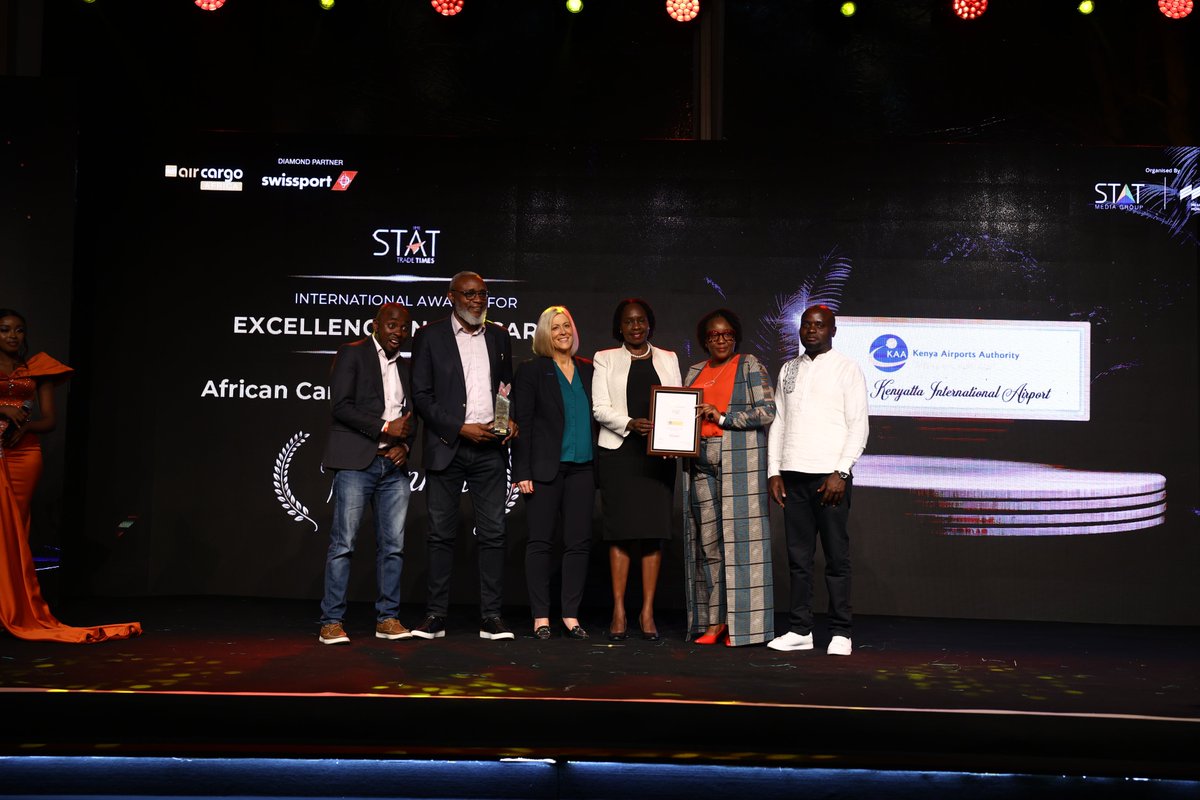 STAT Times Awards spotlight air cargo excellence! 
Congrats to:
1. Astral Aviation – All Cargo Carrier of the Year
2 .DB Schenker – Int’l Freight Forwarder of the Year
3 . Kenya Airways (Cargo) – African Cargo Airline of the Year
4. JKIA – African Cargo Airport of the Year!