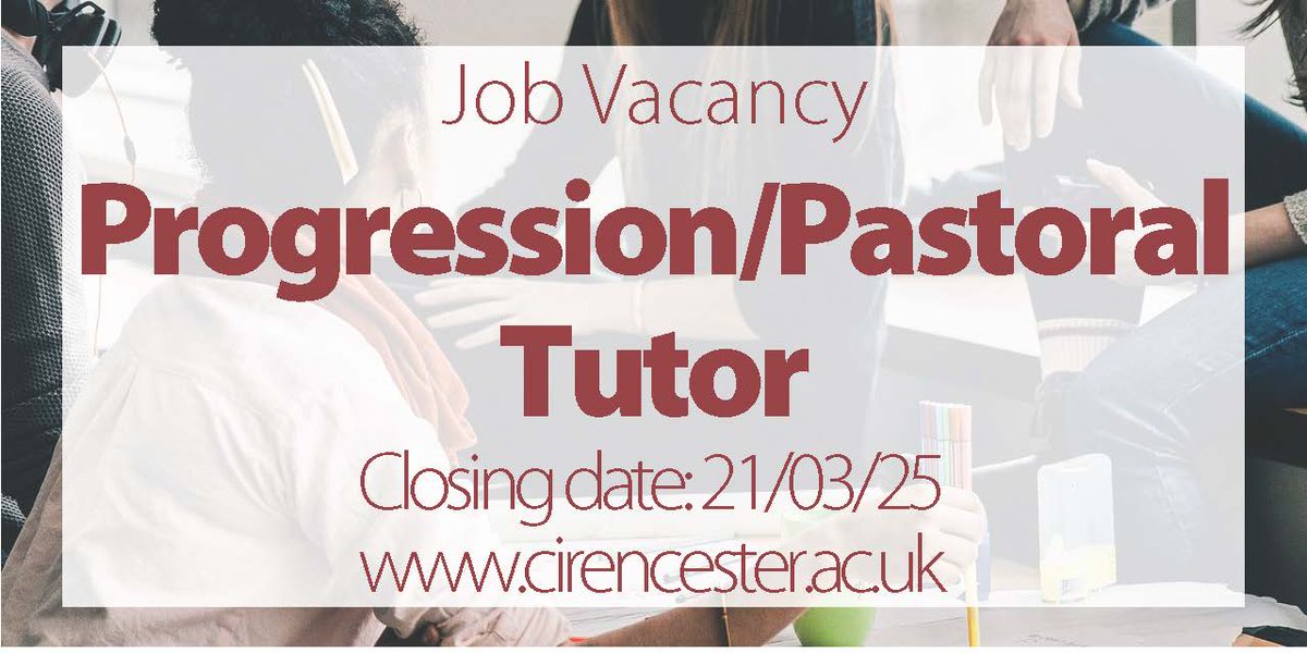 We have an opportunity to join our Pastoral team! Find out more and apply here: cirencester.ac.uk/job/progressio…