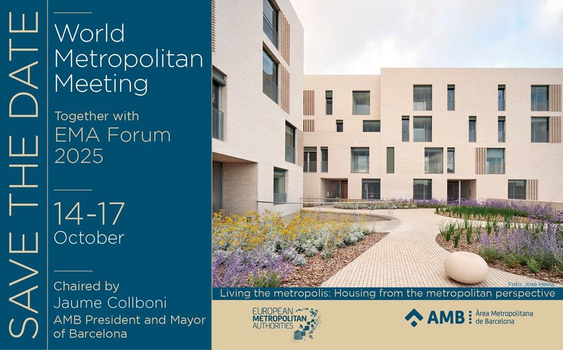 European Metropolitan Authorities (@emametropolitan) on Twitter photo ๐ฃ ๐ฆ๐๐ฉ๐ ๐ง๐๐ ๐๐๐ง๐!
๐
Oct. 14-17 | Barcelona
Join us on the 10th anniversary of the EMA Forum chaired by Jaume Collboni, AMB President & Mayor of Barcelona
๐กWe will tackle one of the most pressing challenges: affordable & sustainable housing in metropolitan areas ๐ฃ ๐ฆ๐๐ฉ๐ ๐ง๐๐ ๐๐๐ง๐!
๐
Oct. 14-17 | Barcelona
Join us on the 10th anniversary of the EMA Forum chaired by Jaume Collboni, AMB President & Mayor of Barcelona
๐กWe will tackle one of the most pressing challenges: affordable & sustainable housing in metropolitan areas