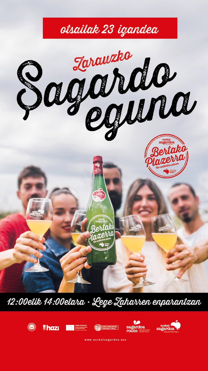 Igande honetan Zarauzko Sagardo eguna ospatuko dugu.

Animatu! 🍎🥂