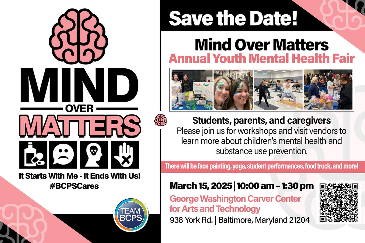 Don't miss your opportunity to participate in the <a href="/BaltCoPS/">Baltimore County Public Schools</a> Mind Over Matters conference!  Recipients of The Foundation's <a href="/UnitedWayCM/">UnitedWayofCentralMD</a> Yoga For SEL Grant &amp; Graduates of the <a href="/Breathe4Change_/">Breathe For Change</a> Yoga/SEL Training will be leading workshops among other stellar professionals!