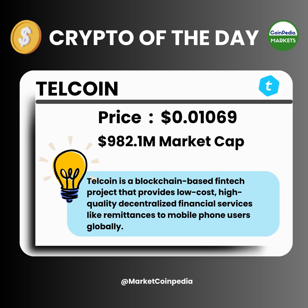 MarketCoinpedia's tweet image. 🔭Crypto of the Day: $TEL @telcoin 🔥

#Telcoin is a blockchain-based fintech project that provides low-cost, high-quality decentralized financial services like remittances to mobile phone users globally.

It operates on a multi-layered architecture, consisting of The Telcoin App…