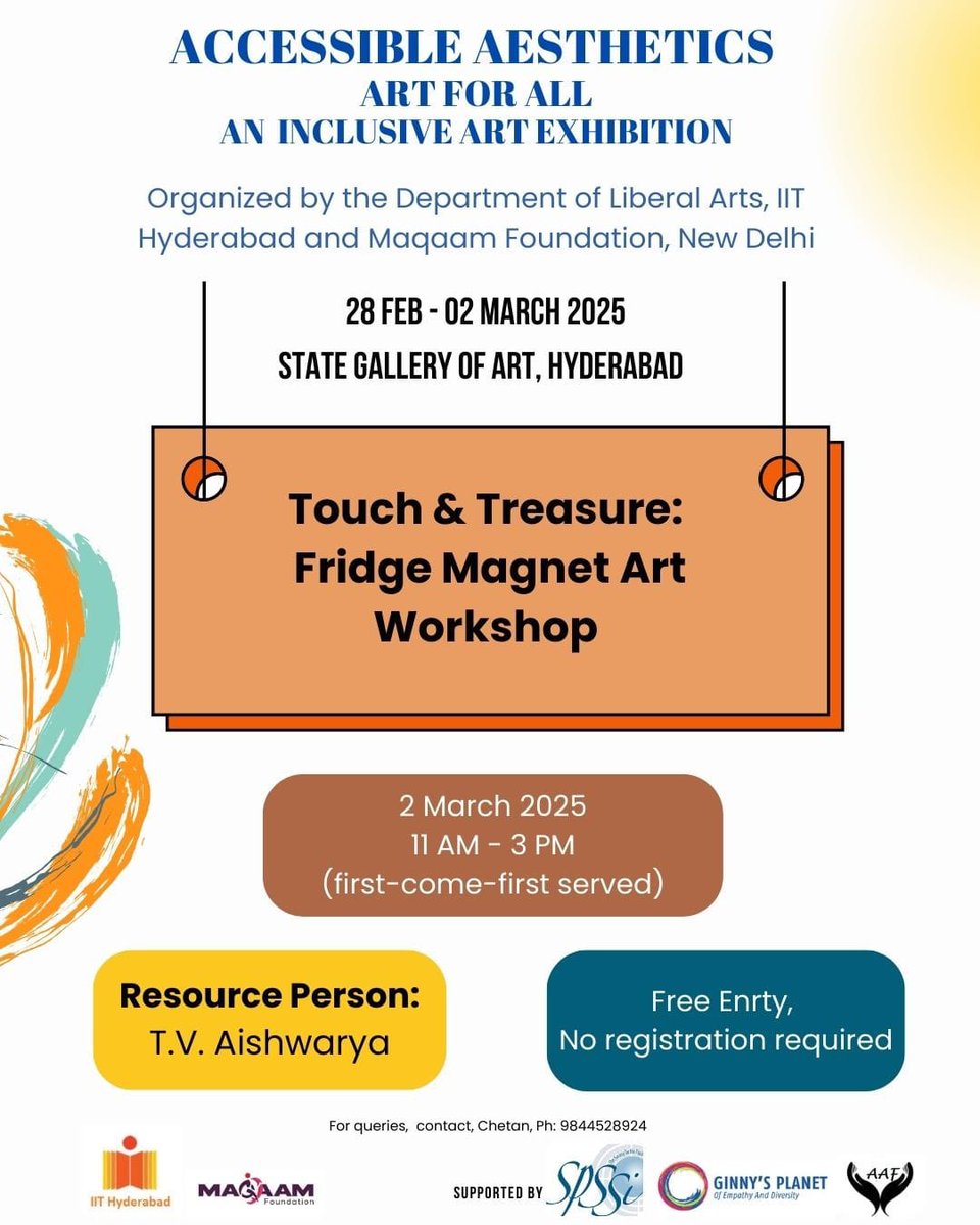 cordially invite you to the inauguration of our upcoming art exhibition, which will be held on February, 28, 2025, at 2:30 PM.

Features of the Exhibition: 40+ artists from diverse backgrounds, 100+ artworks, Art displays with different accessibility options, 6 disability .