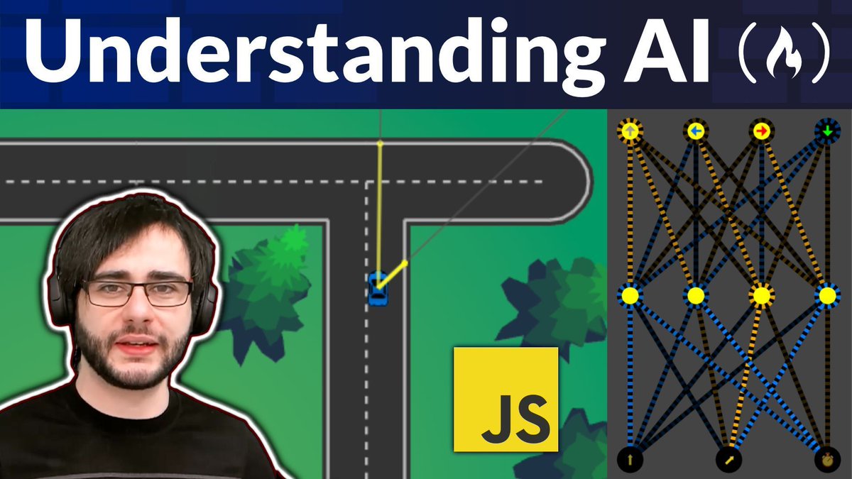 freeCodeCamp's tweet image. When you&apos;re learning about AI &amp;amp; machine learning it&apos;s helpful to build things from scratch.

And that&apos;s what you&apos;ll do in this course.

You&apos;ll learn Neural Networks by manually adjusting the network parameters while building a self-driving car playground.

freecodecamp.org/news/understan…