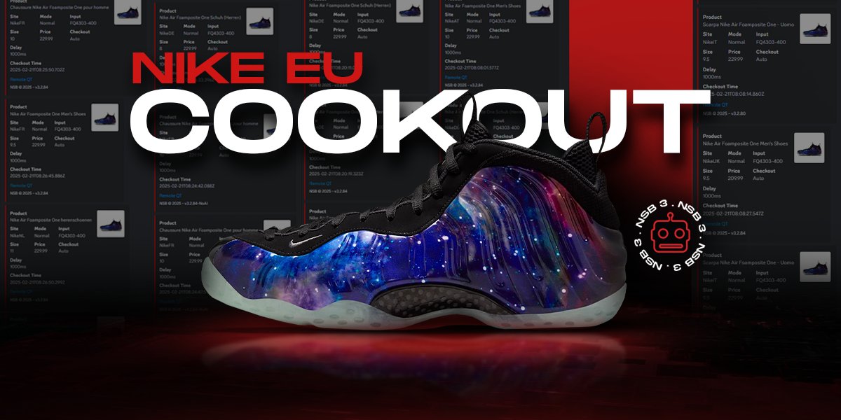 Done with Europe with a whopping 70% success rate and HUNDREDS of pairs of the Nike Foamposite BAGGED!
Next up, we're gonna cook US 🔥
Repost to win 1 NSB key