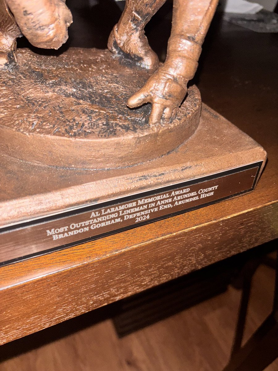 3randonGorham's tweet photo. Thank you Touchdown Club of Annapolis for selecting me as the recipient of the Al Laramore Trophy! This was truly an honor! https://t.co/wx7iYJslKU
