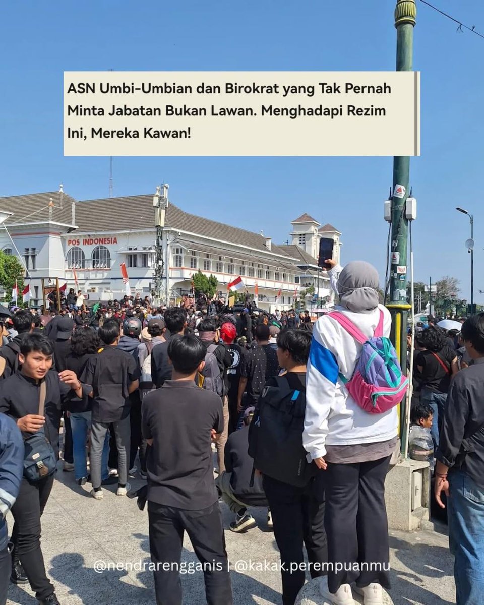 BetaEpsilonPhi's tweet photo. Terima kasih Kakak Perempuan 🙏

"ASN Umbi-Umbian dan Birokrat Tak Pernah Minta Jabatan Bukan Lawan. Menghadapi Rezim Ini, Mereka Kawan!" https://t.co/iKKZhLJZIh