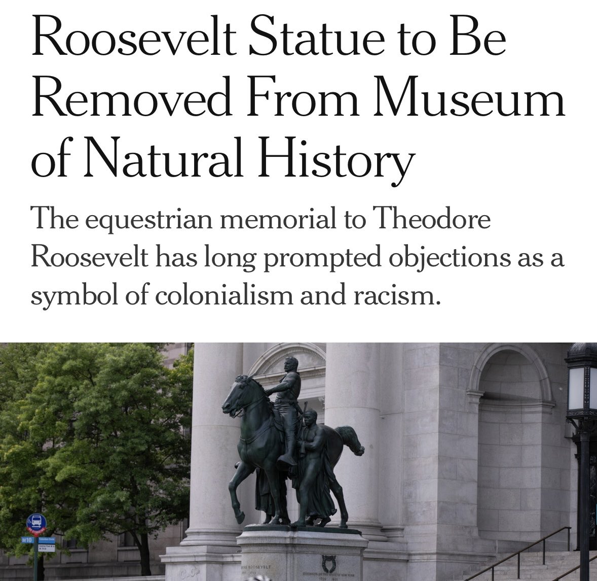 johnkonrad's tweet image. It’s been a month and I only have one question. 

When will President Roosevelt’s statue be returned to New York?