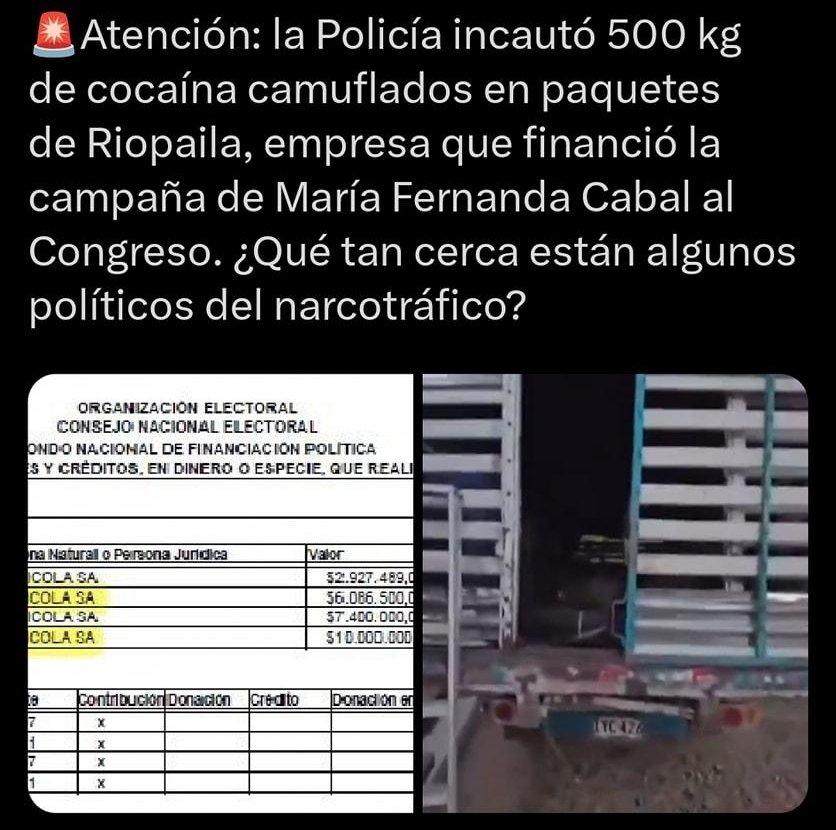 nuncamas60's tweet photo. @MariaFdaCabal La narco candidata COCABAL RIOPAILA en campaña. https://t.co/deRcf34pHd