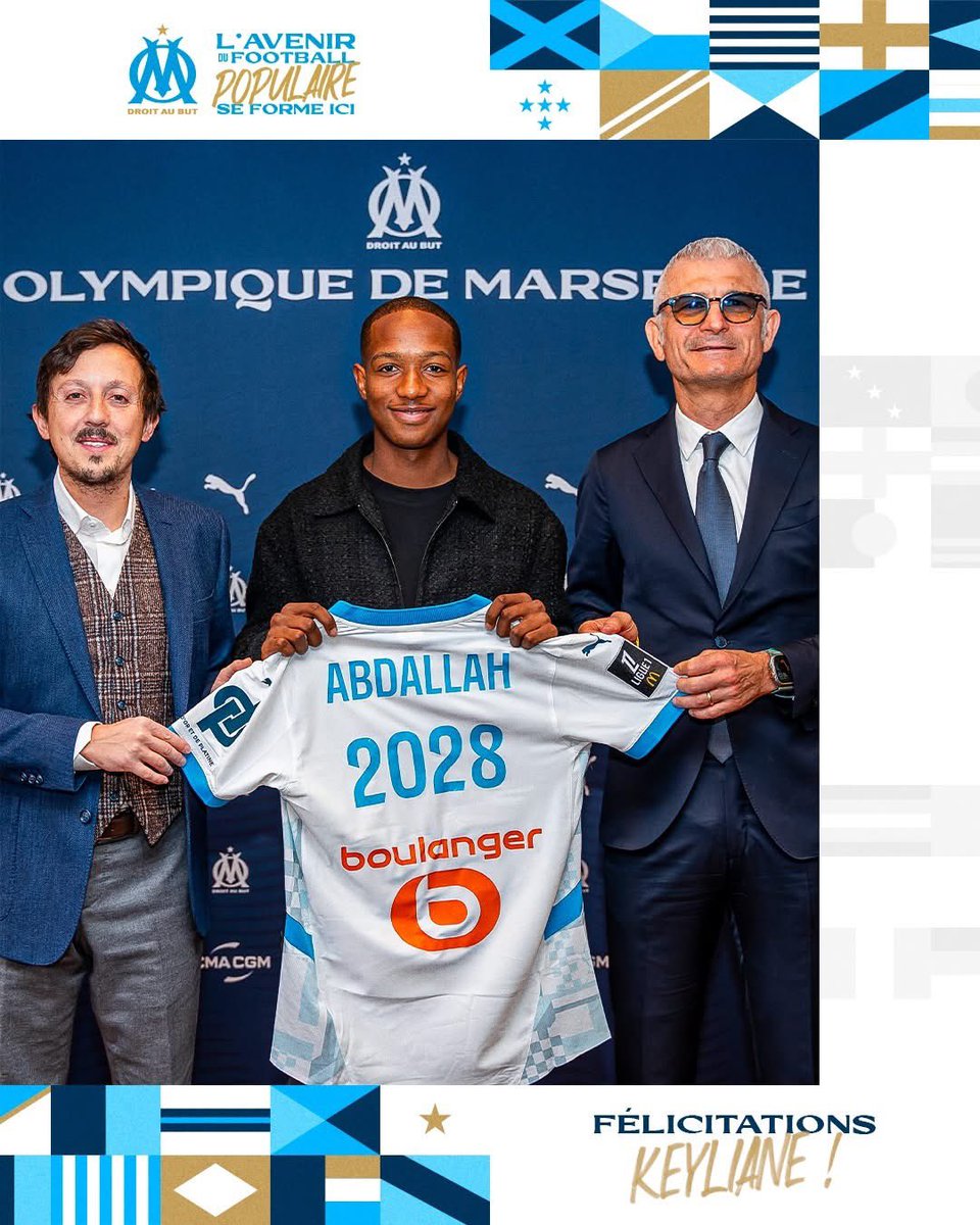 De L'AJ KANI💛à un contrat pro à Olympique de Marseille.
Je vous ai dit la vie, c’est KANI 💛
𝐅𝐞́𝐥𝐢𝐜𝐢𝐭𝐚𝐭𝐢𝐨𝐧𝐬 𝐊𝐞𝐲𝐥𝐢𝐚𝐧𝐞 👏
Notre attaquant issu du Centre de Formation 𝘀𝗶𝗴𝗻𝗲 son premier 𝗰𝗼𝗻𝘁𝗿𝗮𝘁 𝗽𝗿𝗼𝗳𝗲𝘀𝘀𝗶𝗼𝗻𝗻𝗲𝗹 avec le club.
<a href="/OM_Officiel/">Olympique de Marseille</a>