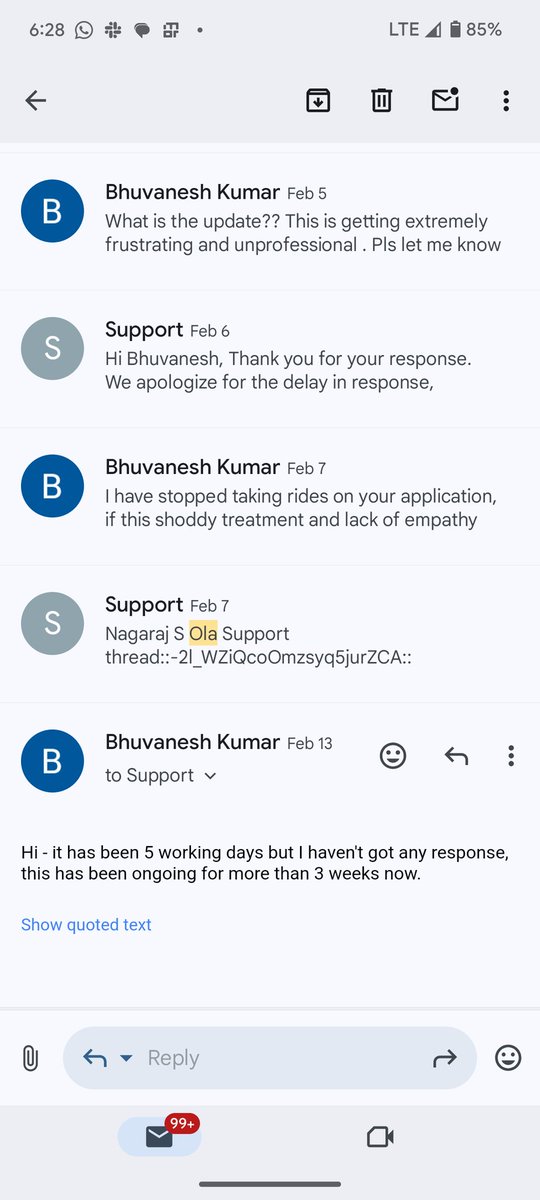 k_bhuvan's tweet photo. I had raised a query for ~1month now for a ride. I have been charged more than 3.5k for a ride I never took. This is  a clear case of malpractice at the driver's  end and error in your systems.  Bad experience with no empathy for loyal customers is setting up for disaster. https://t.co/o7y5VClo1Y