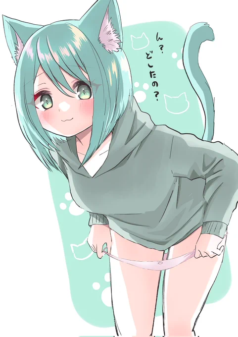 #見た人も無言でなにかケモ耳をあげる 緑の髪でケモ耳娘描くの好きなんだなわたす(笑) 