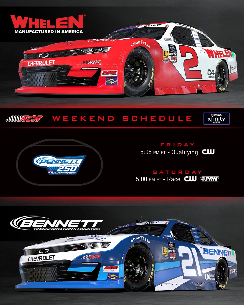 RCR (@rcrracing) on Twitter photo The action in Atlanta starts today with #Bennett250 qualifying!
<a href="/GetBioethanol/">Get Bioethanol</a> | <a href="/cheddarskitchen/">Cheddar's Scratch Kitchen</a> | <a href="/WhelenMTRS/">Whelen Motorsports</a> | <a href="/BennettFamilyCo/">Bennett Family of Companies</a> | <a href="/WhelenEng/">Whelen Engineering</a> The action in Atlanta starts today with #Bennett250 qualifying!
<a href="/GetBioethanol/">Get Bioethanol</a> | <a href="/cheddarskitchen/">Cheddar's Scratch Kitchen</a> | <a href="/WhelenMTRS/">Whelen Motorsports</a> | <a href="/BennettFamilyCo/">Bennett Family of Companies</a> | <a href="/WhelenEng/">Whelen Engineering</a>
