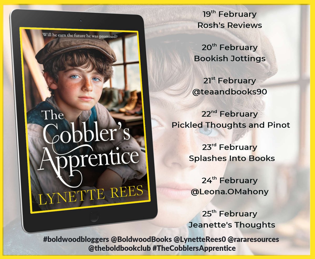 teaandbooks90's tweet photo. https://t.co/XCdSyZzlhg
- BOOK TOUR REVIEW -
The Cobbler's Apprentice - Lynette Rees.
@LynetteRees0 @rararesources @BoldwoodBooks
#TheCobblersApprentice #HistoricalFiction https://t.co/qfFsxb97IJ