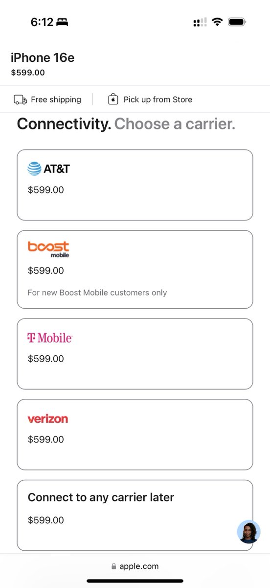 stetsondoggett's tweet image. No $30 up charge to get the unlocked model iPhone 16e from Apple.
Kind of a nice change of pace!