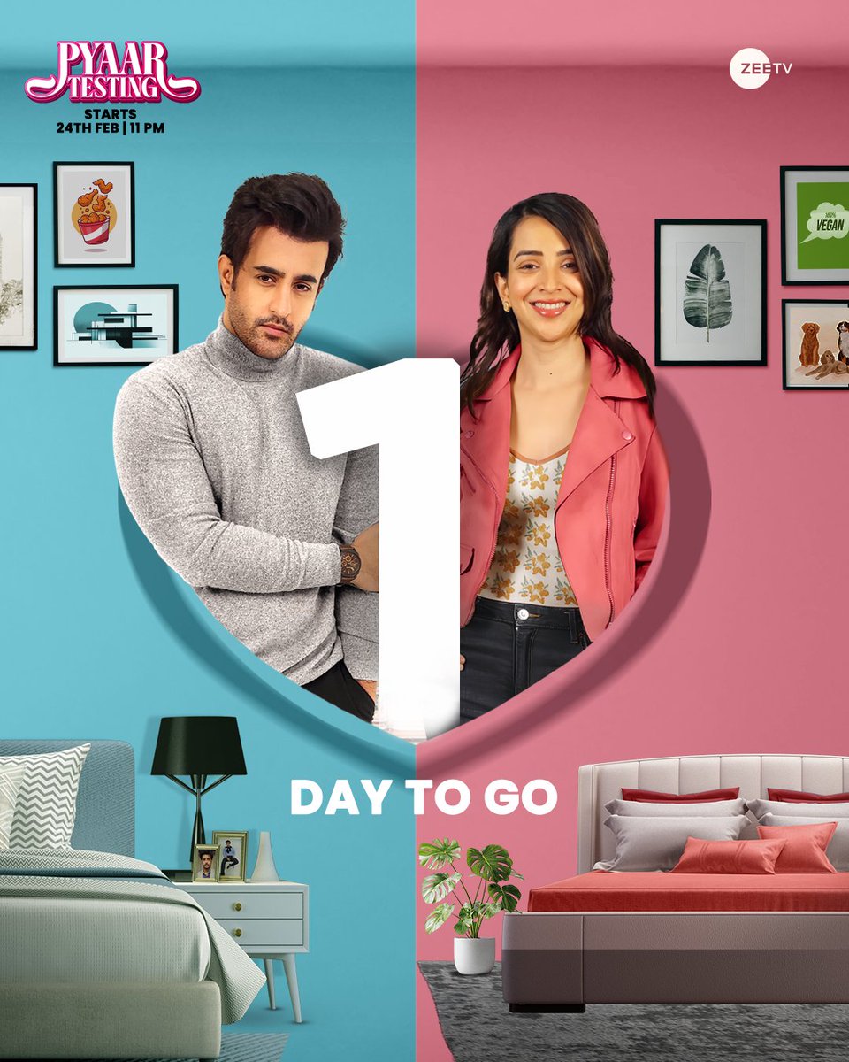 ZeeTV's tweet photo. Kya saath rehkar Dhruv aur Amrita apni differences bhulaakar ek doosre se pyaar kar baithenge? Dekhiye ‘Pyaar Testing’ bas 1 din baad har roz, raat 11 baje sirf #ZeeTV par. 

#ZeeMiniSeries
#PyaarTesting https://t.co/AfUpTVzAd8