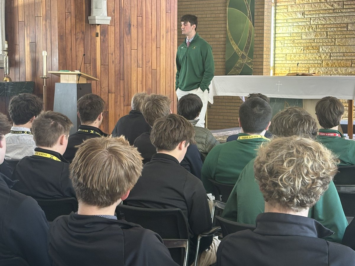 stxtigers_TFC's tweet photo. St. X wants to give a big THANK YOU to @graham1330 for being our Tigers for Christ speaker. Graham emphasized the importance of developing good habits and doing the little things. He also encouraged us to find a like-minded community of faith that will help us grow and develop. https://t.co/PvD5y1ytGa