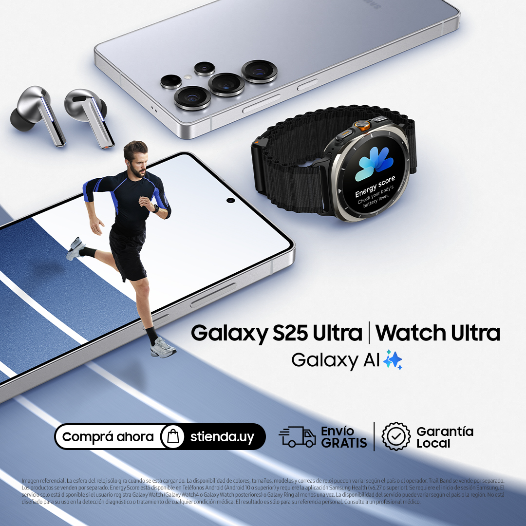Transformá tu entrenamiento con el poder del #GalaxyS25Ultra y su ecosistema. 🫡
✨Conectate a tus dispositivos, seguí tu progreso y llevá tu rendimiento al siguiente nivel.