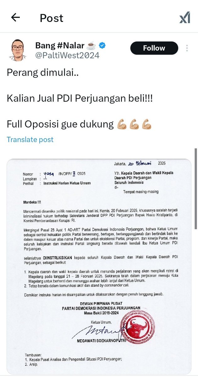 PartaiSocmed's tweet photo. Berhubung sudah declare 'perang' begini sebaiknya pak @prabowo mempertimbangkan agar Menko Polkam Budi Gunawan di reshuffle saja. Percuma juga dipertahankan. https://t.co/h1kXv1t220