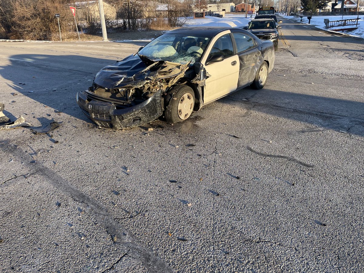 Vehicle crash involving a school bus! Diamond Ave and Mesker Park dr.  Avoid the area,  emergency services are on scene.  Expect delays.  No one was injured and all 9 students were transferred to a different bus.