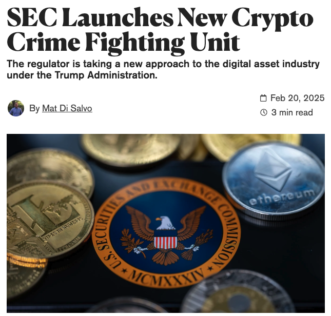 Tyler_Did_It's tweet photo. The Morning Minute (2.21)

⏰Top News:
-Crypto majors grind up, BTC passes $99,000
-ALTs dominate top movers with many seeing double digit gains
-New SEC cybercrime unit to put end to crypto crime SZN
-SEC drops case against Coinbase, COIN jumps pre-market
-KAITO soars in debut, hits $2B FDV; priority to stakers and NFT holders

🌎 Macro Crypto and Memes
-Crypto majors are very green; BTC +2% at $99,300, ETH +2% at $2,820, SOL +2% at $178
-IP (+50%), JTO (+24%), MKR (+23%) and Sonic (+17%) lead alts
-The IP token from Story Protocol soared 180% to $7 on Thursday, up nearly 300% on the week

-The SEC launched a new Cyber Crimes unit to focus on fraud in crypto and emerging tech
-Franklin Templeton launched a EZPZ ETF with weighted Bitcoin and ETH exposure

-Current stablecoin legislation in the GENIUS act is thought to bring in a potential flood of tokens from tech giants like Uber, Meta and more
-Meanwhile Figure Markets introduced the first SEC-regulated yield-bearing stablecoin on Solana called YLDS

-Utah became the first state to pass its Bitcoin Strategic Reserve bill through the Senate
-The ECB is moving forward with plans to launch a blockchain-based payments system aimed at establishing a CBDC for Europe
-Metaplanet increased its Bitcoin holdings to hold 0.01% of the overall supply
-The Ethereum Pectra upgrade is set to have a major impact on Ethereum staking, potentially reducing infra costs by 90%

In Memes
-Memecoin leaders were mostly green with DOGE +1%, Shiba +2%, PEPE +5%, TRUMP -1%, BONK +4% & PENGU +8%
-Kanye is reported to launch a memecoin soon with 70% of the token supply for himself

💰 Token, Airdrop & Protocol Tracker
-Kaito launched its token and hit a $1.7B FDV in its first day of trading, while promising priority rewards for NFTs and KAITO stakers
-Solana and the Colosseum introduced the Eternal as a 4 week dev spring between hackathons with $250k in pre-seed funding
-Crossmint introduced Solana Smart Wallets for mass adoption which are programmable, gasless, without tx approvals, seedless and more
-Illuvium announced a company restructuring to extend its runway
-Wasabi opened KAITO vaults for those who want to earn yield but not deal with the 7-day cooldowns on Kaito

🤖 AI x Crypto
-Overall market cap is up 10% at $7.4B, leaders all very green
-VIRTUAL (+23%), FARTCOIN (+13%), ai16z (+17%), ARC (+21%), FAI (+7%)
-POLY (+75%), SEKOIA (+57%) and PH (+48%) were top movers
-BNKR leads mindshare as more Base-native AI tokens see chatter following the Clanker listing
-New sports betting AI Agent Billy Bets loaded a wallet with $100k USDC ahead of its first night of NBA bets

📰NFT Headlines:
-ETH NFT leaders were green on the day, KAITO NFTs lead
-Punks even at 35.5 ETH, Pudgy +5% at 9.1, BAYC +1% at 13.9 ETH, Azuki +1% at 2.8 ETH; Milady +5% at 3.9
-Kaito Genesis NFTs jumped 50% to 3.4 ETH after the team invested royalties money into sweeping 20 off the floor

-BTC NFT leaders were mostly red; Bitcoin Puppets -3%, NodeMonkes -1%, OMB -3%, Quantum Cats +4%
-The Runes leaders were mixed; DOG even at $282M mc, PUPS -12% at $31M, Magic Internet Money +15% at $60M

-Arsonic introduced a new NFT collection Budscapes along with a new NFT auction platform called Bidswar
-Abstract saw its first NFT runner with OCH Genesis Heroes which ran 4x to 0.3 ETH with the OCH Genesis Rings jumping 100% to 1.45 ETH