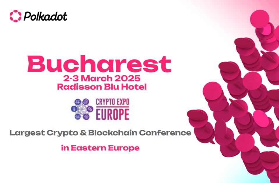 🔥 We’re heading to <a href="/CryptoExpoEu/">CryptoExpoEurope</a> 🔥

🚀 10 days to go! Get ready to explore the latest innovations in Web3 with <a href="/Polkadot/">Polkadot</a> 

📅 Date: 2-3 March
📍 Location: Bucharest

Polkadot is shaping the future of blockchain with Polkadot 2.0, JAM, and more! Don’t miss it!

#Polkadot