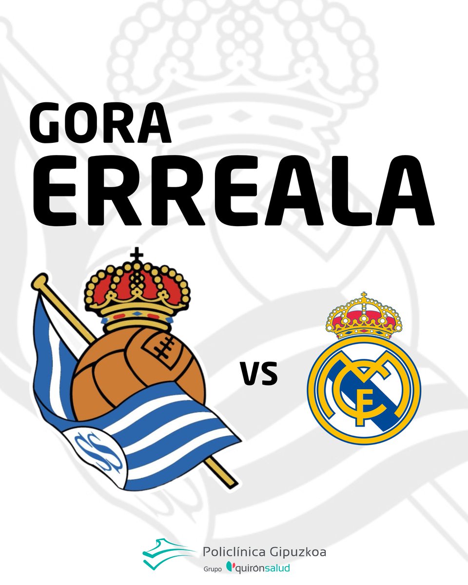 En Policlínica Gipuzkoa te invitamos a venir al partido de la <a href="/RealSociedad/">Real Sociedad Fútbol</a> contra el <a href="/realmadrid/">Real Madrid C.F.</a> el próximo miércoles 26 de febrero.   

Requisitos: 
➡️ Seguirnos en nuestro perfil de X  
➡️ Dar Retweet a esta publicación  
➡️ Mencionar en esta publicación a 2 personas