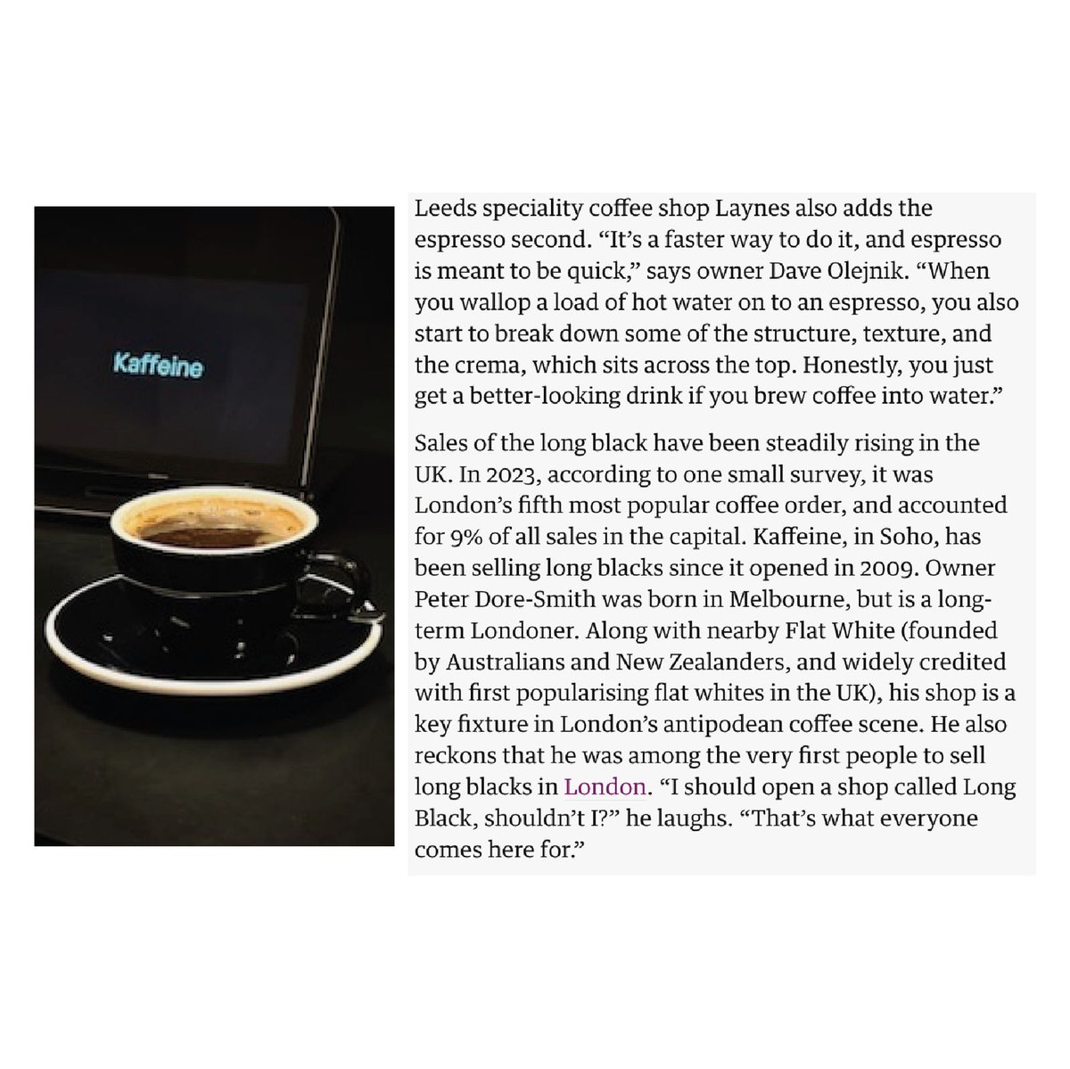 kaffeinelondon's tweet photo. What is the difference between a long black &amp; an americano? 

In 2005 @flatwhitesoho put long blacks on the menu

In 2009 Kaffeine opened &amp; was the first to put both drinks on the menu.

Try it for yourself. Get the taste test,  both drinks for price of one. Offer ends 02/03 https://t.co/IegEeEVQtK
