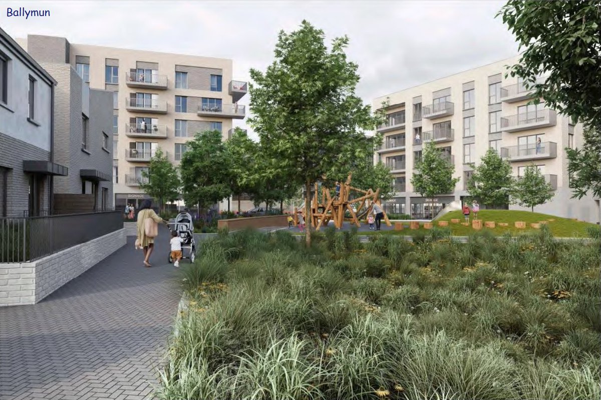 Dublin City Council has approved planning for 567 new homes across three sites as part of a National Public Private Partnership for social housing. 

🏗️ Ballymun, Dublin 11: 288 homes with childcare, community and cultural space, plus a plaza. 
- 138 one-beds 
- 87 two-beds 
- 61