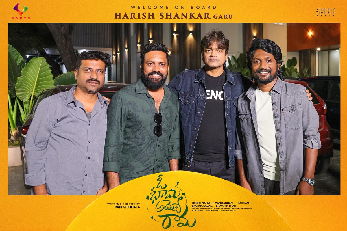 ChitraLahari Talkies (@ct_offl) on Twitter photo A blockbuster addition to a magical journey ❤️🔥
Team #OhBhamaAyyoRama is honored to have the sensational <a href="/harish2you/">Harish Shankar .S</a> on board for a special role 💥
<a href="/ActorSuhas/">Suhas 📸</a> #MalavikaManoj <a href="/anitahasnandani/">anitahassanandaniReddy</a> <a href="/NenuMeeRamm/">Ram Godhala</a> #HarishNalla <a href="/radhanmusic/">Radhan Music</a> <a href="/maniDop/">manikandan</a> <a href="/PradeepTallapu/">Pradeep TallapuReddy</a> <a href="/brahmakadali/">Brahma Kadali</a> A blockbuster addition to a magical journey ❤️🔥
Team #OhBhamaAyyoRama is honored to have the sensational <a href="/harish2you/">Harish Shankar .S</a> on board for a special role 💥
<a href="/ActorSuhas/">Suhas 📸</a> #MalavikaManoj <a href="/anitahasnandani/">anitahassanandaniReddy</a> <a href="/NenuMeeRamm/">Ram Godhala</a> #HarishNalla <a href="/radhanmusic/">Radhan Music</a> <a href="/maniDop/">manikandan</a> <a href="/PradeepTallapu/">Pradeep TallapuReddy</a> <a href="/brahmakadali/">Brahma Kadali</a>