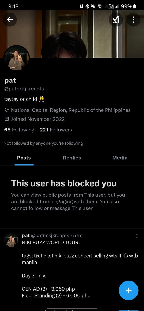 blinkxieee's tweet photo. ⚠️ SCAMMER ALERT ⚠️ 
 
Please do not make any transactions to these accounts!! Nag popost parin sila ng mga tix.

@/patrickjkreapls
@/samllibarr on IG

tags: wts lfb wtb lfb niki buzz tour uaap ticket https://t.co/VxQHbYJ9LU