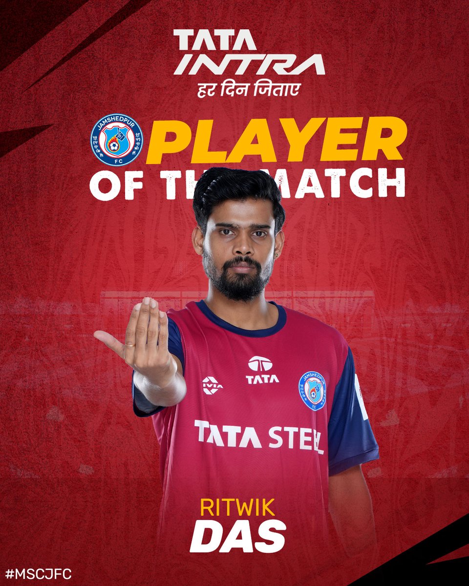 JamshedpurFC's tweet photo. 🗳️ Our fans have spoken, and Ritwik Das is the Tata Intra JFC Player of the Match! 🎉 His grit and perseverance earned him a well-deserved spot on the scoresheet! 🔥
#JamKeKhelo #IndianSuperLeague #ISL #MenOfSteel #Jamshedpur #MSCJFC https://t.co/6mKWVWgR73