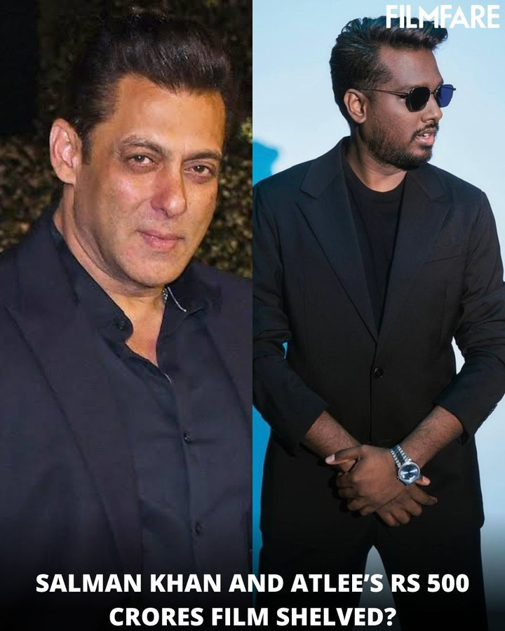 TamilXCine's tweet photo. #SalmanKhan and #Atlee’s Rs 500 crores film, tentatively titled #A6, has reportedly been shelved due to casting issues. 🎦 #Trending

Source: Filmfare https://t.co/Awf3UAE5Zc