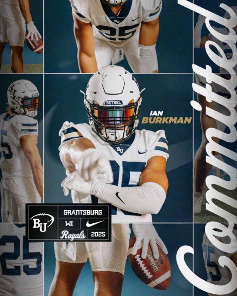 Ian Burkman (@ianburkman26) on Twitter photo Thank you to everyone who’s been apart of my recruiting experience, as well as all my teammates and coaches who’ve helped me along the way. I’ve decided to continue my athletic and academic career at <a href="/BethelRoyalsFB/">Bethel Football</a> Thank you to everyone who’s been apart of my recruiting experience, as well as all my teammates and coaches who’ve helped me along the way. I’ve decided to continue my athletic and academic career at <a href="/BethelRoyalsFB/">Bethel Football</a>