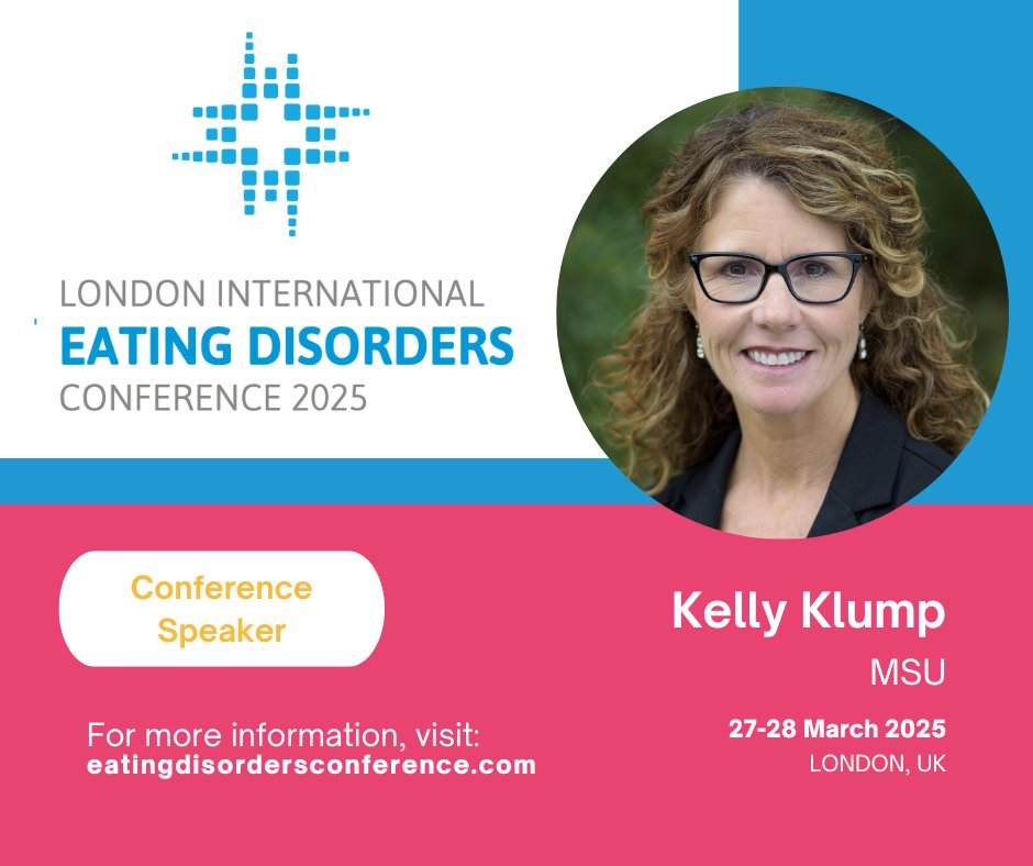 We're happy to announce Kelly Klump will be presenting at LEDC!

Kelly L. Klump is an MSU Foundation Endowed Professor in the Department of Psychology at Michigan State University (MSU). 

Learn more 👉eatingdisordersconference.com/londoneatingdi…