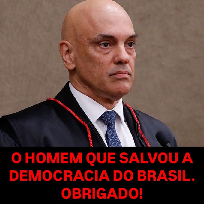 Agradeçam ao Alexandre de Moraes, esse homem destemido e sem medo, que enfrenta quase que sozinho, e de peito aberto, a quadrilha do golpista Bolsonaro.

Deixe seu muito obrigado ao <a href="/alexandre/">Alexandre de Moraes</a> ... 👇