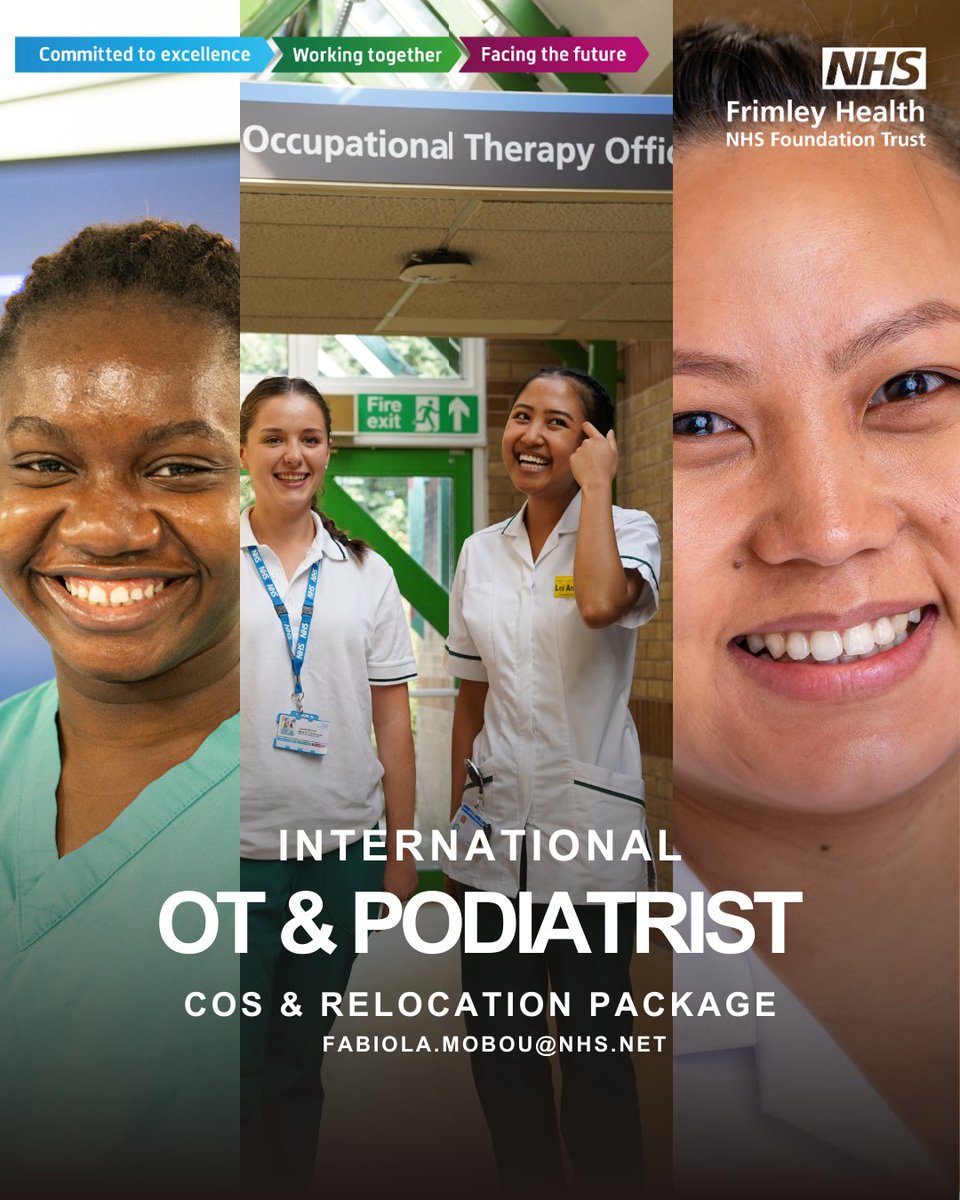 The recruiting of international Occupational Therapist and Podiatrist is now open. This opportunity is also open for Newly qualified UK and EU Candidates.

#ahp #hcp #nhs #podiatrist #Sponsoring #cos