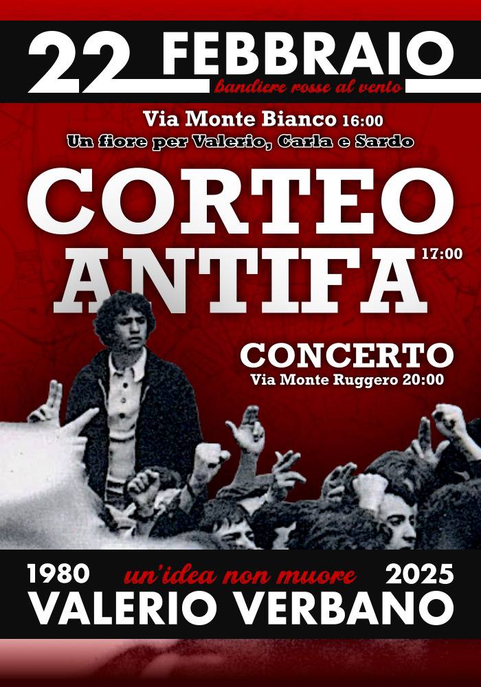 danslarueprtz's tweet image. VALERIO VERBANO
Uccidono un compagno…ne nascono altri cento!
Domani 22 febbraio
H17 corteo antifa da via Montebianco
H20 concerto Via Monteruggero