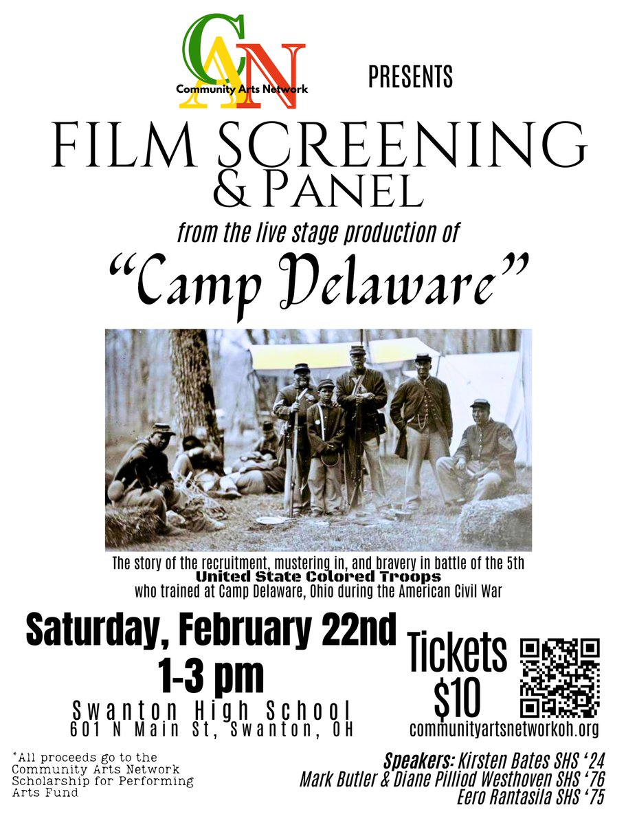 Please join us tomorrow from 1-3 PM  at SHS for a screening of Camp Delaware. This film has been produced by Swanton High School Alum Mark Butler. Proceeds benefit the Community Arts Network Scholarship for Performing Arts which is awarded each year to an SHS senior.